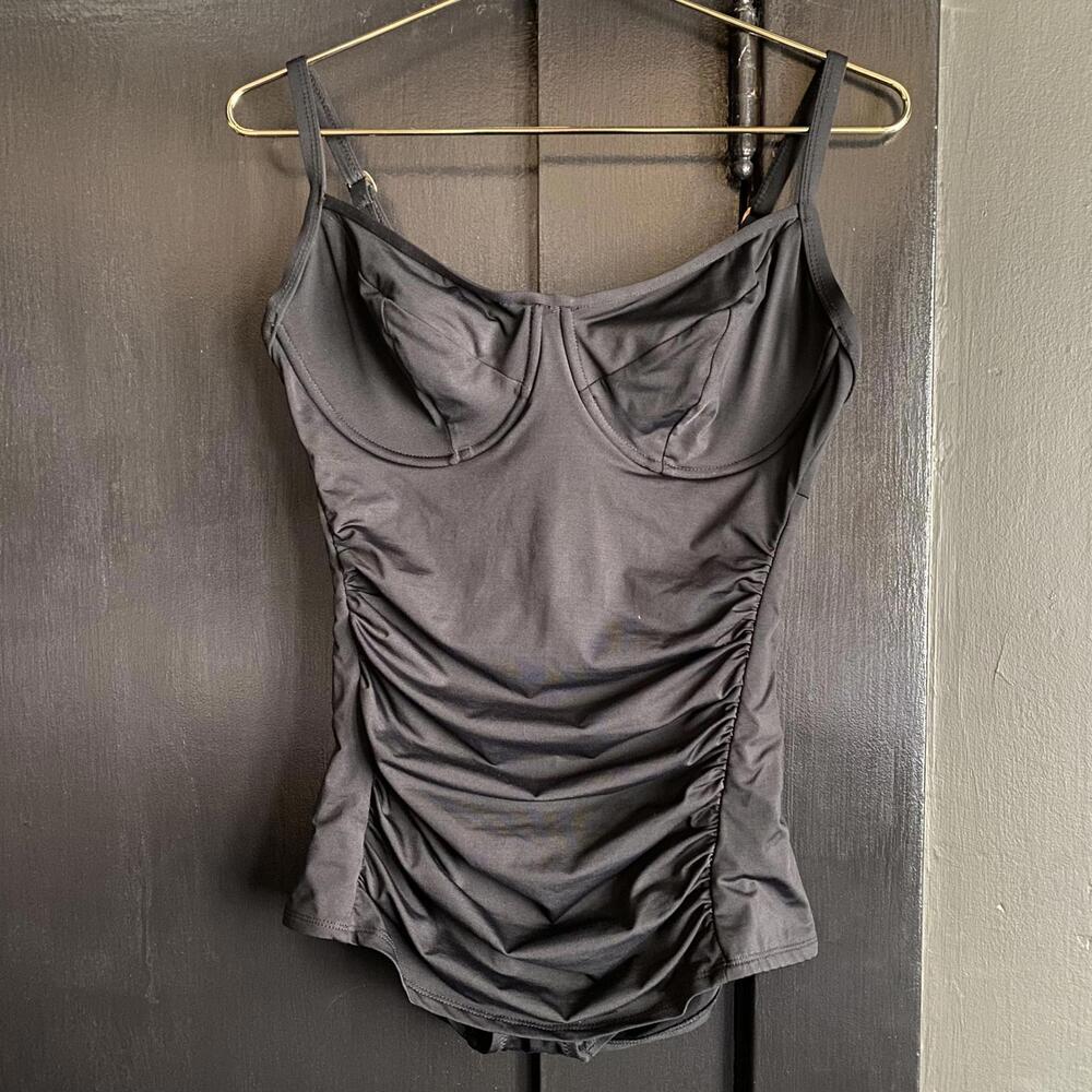 Sorella Swim Black One Piece Swimsuit Ruched Women Size 10 - 12